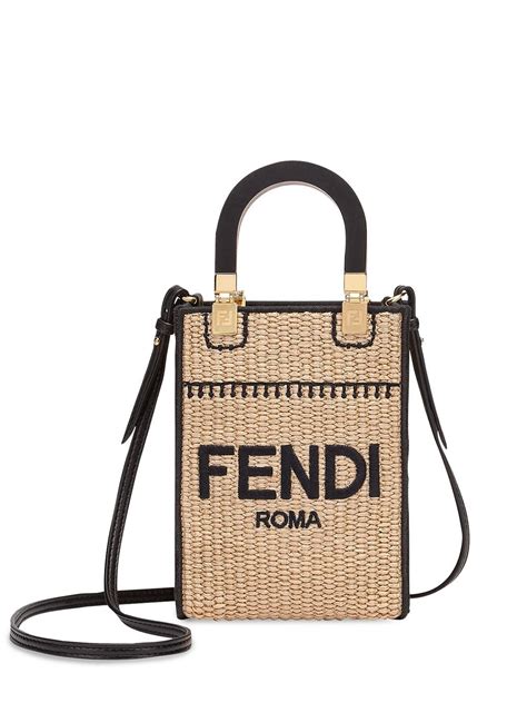 fendi straw shopper|fendi mini tote bag.